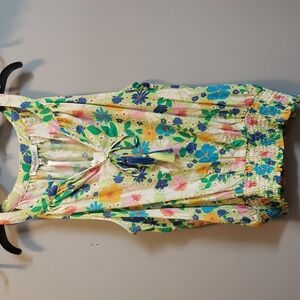 Rose + Olive NWT Sleeveless Floral Top with Tassel-Tie Front, Small